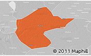 Political 3D Map of Zhengyang, lighten, desaturated