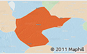 Political 3D Map of Zhengyang, lighten