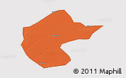 Political 3D Map of Zhengyang, single color outside