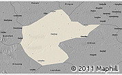 Shaded Relief 3D Map of Zhengyang, darken, desaturated
