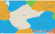 Shaded Relief 3D Map of Zhengyang, political outside
