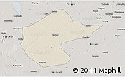 Shaded Relief 3D Map of Zhengyang, semi-desaturated