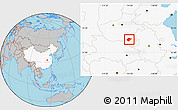 Gray Location Map of Zhengyang, highlighted country