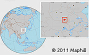 Gray Location Map of Zhengyang