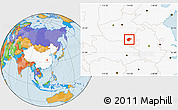 Political Location Map of Zhengyang, highlighted country