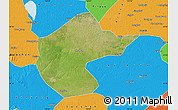 Satellite Map of Zhengyang, political outside