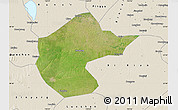 Satellite Map of Zhengyang, shaded relief outside