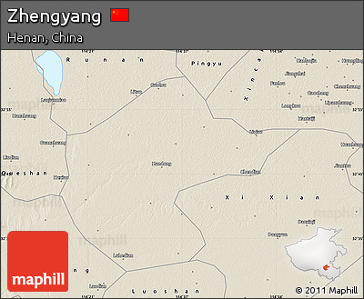 Shaded Relief Map of Zhengyang