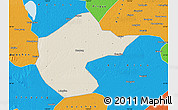 Shaded Relief Map of Zhengyang, political outside
