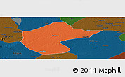 Political Panoramic Map of Zhengyang, darken