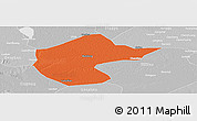Political Panoramic Map of Zhengyang, lighten, desaturated