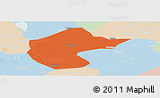 Political Panoramic Map of Zhengyang, lighten