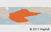 Political Panoramic Map of Zhengyang, lighten, semi-desaturated