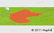 Political Panoramic Map of Zhengyang, physical outside