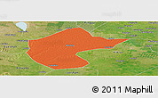 Political Panoramic Map of Zhengyang, satellite outside