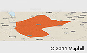 Political Panoramic Map of Zhengyang, shaded relief outside