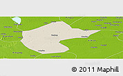 Shaded Relief Panoramic Map of Zhengyang, physical outside