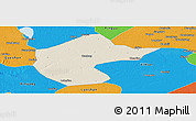 Shaded Relief Panoramic Map of Zhengyang, political outside