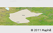 Shaded Relief Panoramic Map of Zhengyang, satellite outside