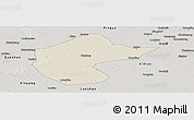 Shaded Relief Panoramic Map of Zhengyang, semi-desaturated