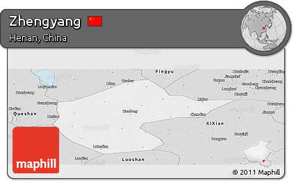 Silver Style Panoramic Map of Zhengyang