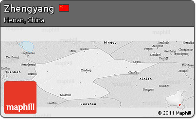 Silver Style Panoramic Map of Zhengyang