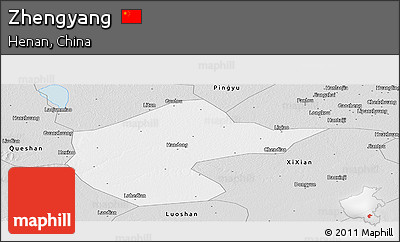 Silver Style Panoramic Map of Zhengyang