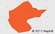 Political Simple Map of Zhengyang, cropped outside