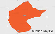 Political Simple Map of Zhengyang, single color outside