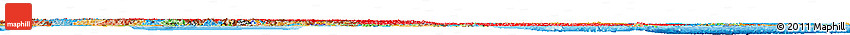 Flag Horizon Map of China, political outside, flag aligned to the middle