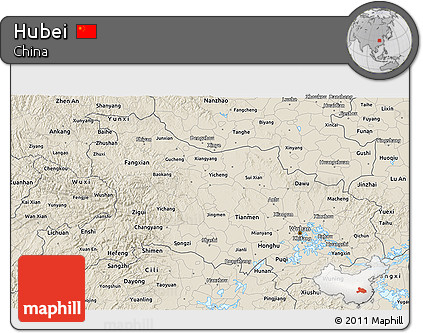 Shaded Relief 3D Map of Hubei