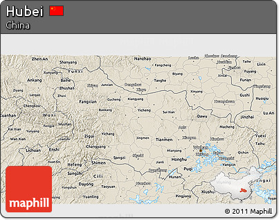 Shaded Relief 3D Map of Hubei