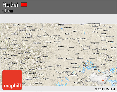 Shaded Relief 3D Map of Hubei