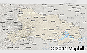 Shaded Relief 3D Map of Hubei, semi-desaturated