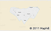 Classic Style 3D Map of Anlu, single color outside