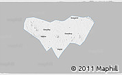 Gray 3D Map of Anlu, single color outside