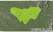 Physical 3D Map of Anlu, darken, semi-desaturated