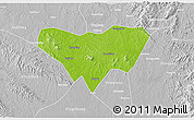 Physical 3D Map of Anlu, lighten, desaturated