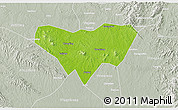 Physical 3D Map of Anlu, lighten, semi-desaturated
