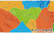 Physical 3D Map of Anlu, political outside