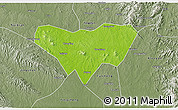 Physical 3D Map of Anlu, semi-desaturated