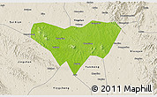 Physical 3D Map of Anlu, shaded relief outside