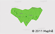 Political 3D Map of Anlu, cropped outside