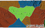 Political 3D Map of Anlu, darken