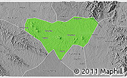 Political 3D Map of Anlu, desaturated