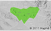 Political 3D Map of Anlu, lighten, desaturated