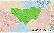 Political 3D Map of Anlu, lighten