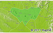 Political 3D Map of Anlu, physical outside