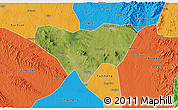 Satellite 3D Map of Anlu, political outside