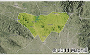 Satellite 3D Map of Anlu, semi-desaturated